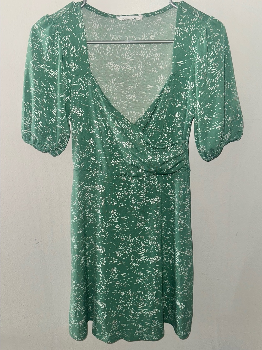 All in Favor Green Floral Dress